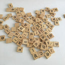 100 Wooden Alphabet Scrabble Tiles Black Letters & Numbers For Crafts Wood