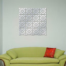 10 Panels Square Foral Vinyl Wall Art Stickers, Mirror Decals, Wall Graphics