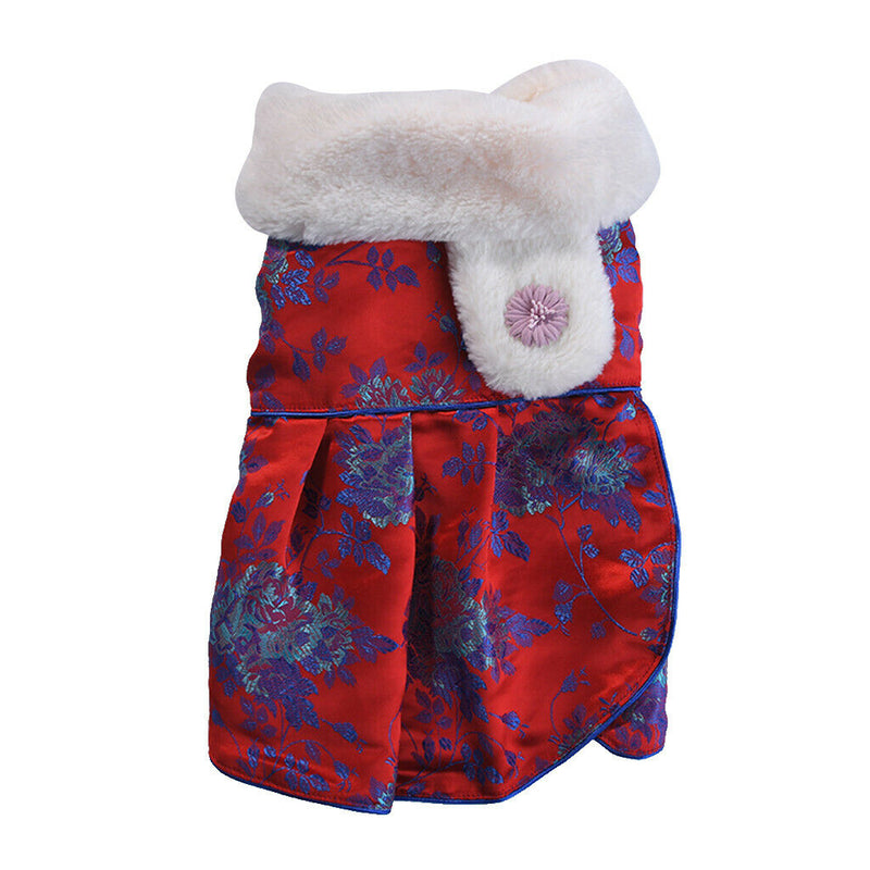 2PCS Female Pet Dog  Princess Dress Clothes Costume Skirt Apparel Red_M/L