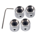 4 Pcs Chrome Guitar Bass Metal Dome Knob For String Instrument Accessory