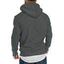 Men Fashion Warm Hip Hop Pocket Drawstring Hooded Sweatshirt Casual Solid C