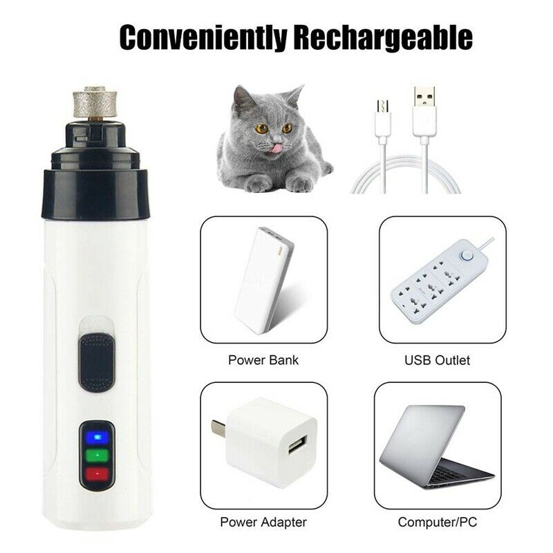 Professional Pet Nail Grinder Dog Electric Manicure Device USB Charging Cli
