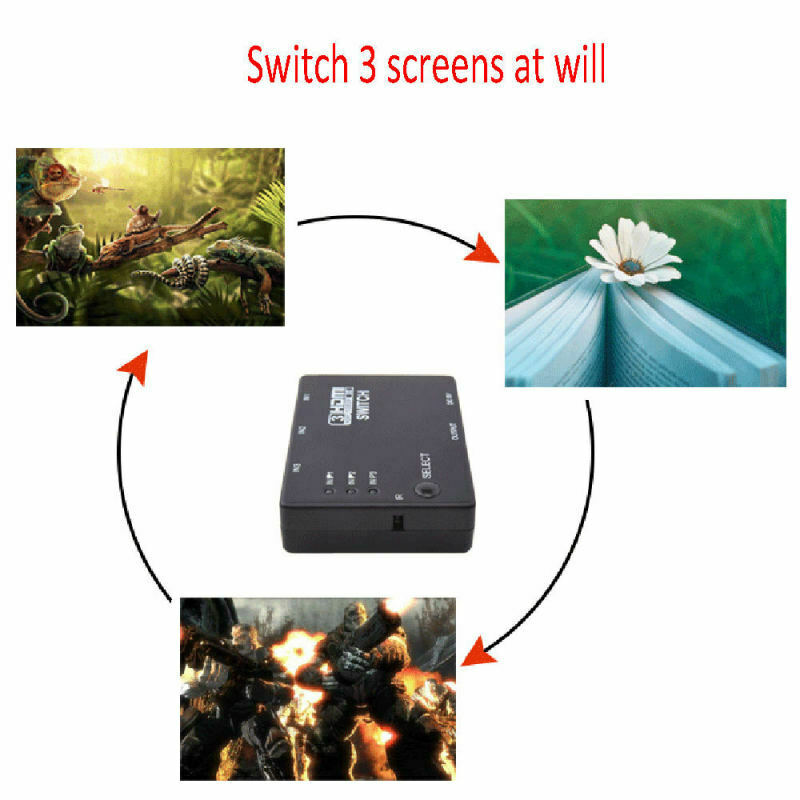 3 x 1 HDMI Switch 4k Splitter Switch Switcher Hub IR Remote 1080p For HD BCG