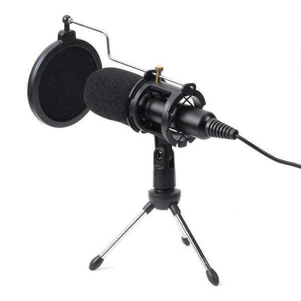 Condenser Wired Microphone MiC Sound Studio Recording USB Tripod Stand for PC