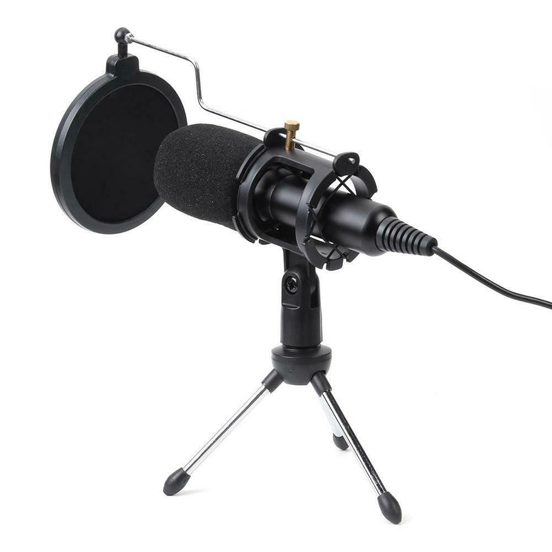 Condenser Wired Microphone MiC Sound Studio Recording USB Tripod Stand for PC