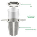 Tea Infuser, of 2 Long-Handled Stainless Steel Tea Filter with Lid and DoublI6U1