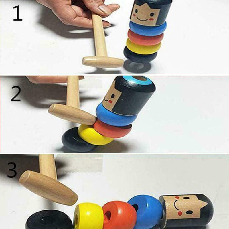 Immortal Daruma Small Wooden Man Stubborn Unbreakable Wood Game Magic S8T2