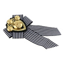 3pcs Bow Tie British Necktie Brooch Striped Fabric Collar Anchor Shape Pin