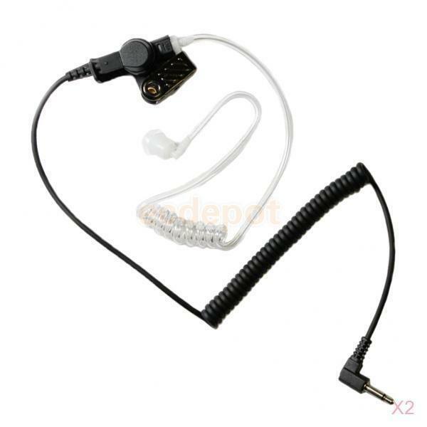2x Micro Clear Acoustic Hollow Air Tube 3.5mm Anti-Radiation Earphone Earbud