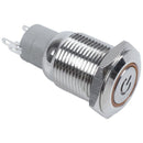 19mm Self Locking Blue LED 24V Stainless Steel Push Button Switch SPDT