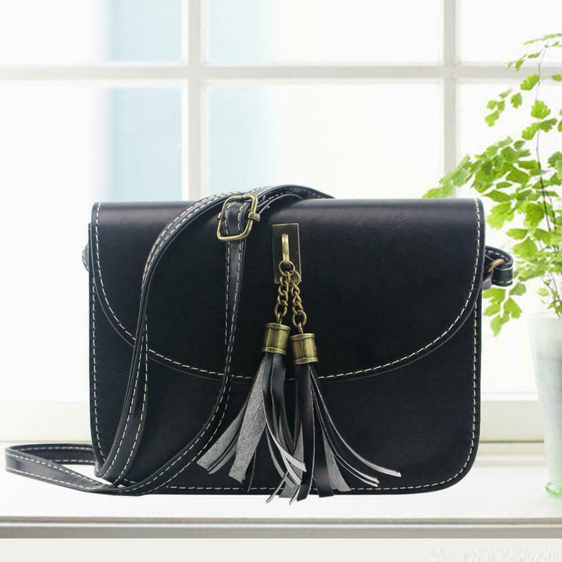 women messenger bags crossbody bags ladies shoulder purse(Black)
