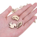 50 PCs Mixed Wooden Craft Squirrel Leaves Mushroom Shape Hedgehog Decorat %ã€Š