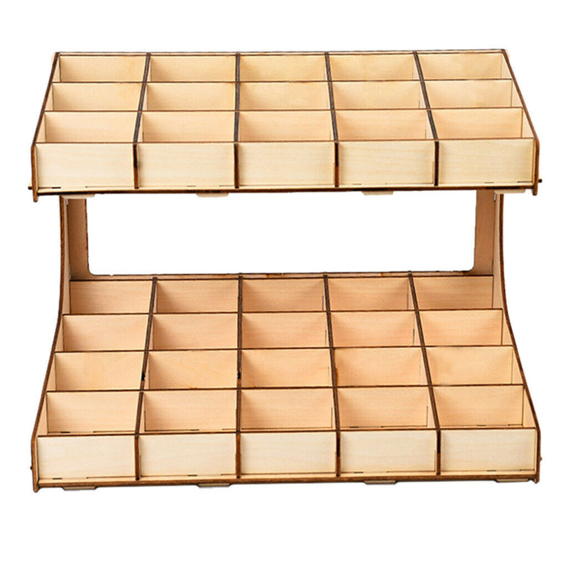 DIY Wooden Paint Rack Ink Storage Organizer 2-layer 35-grid