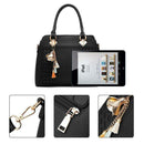 Women Handbags Ladies Purses Satchel Shoulder Bags Tote Bag(Black) Y5F6