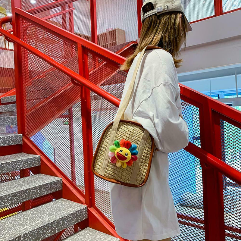 Summer Beach Straw Crossbody Shoulder Bags Women Girls Holiday Messenger Bag