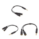3x 3.5mm Male to Dual 3.5 Female Headset Mic &Stereo Y Splitter Cable Adpter