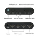3 Input x 1 Output 4K 4:4:4 HDMI Video Switcher Splitter Adapter w/ 3.5mm Cable