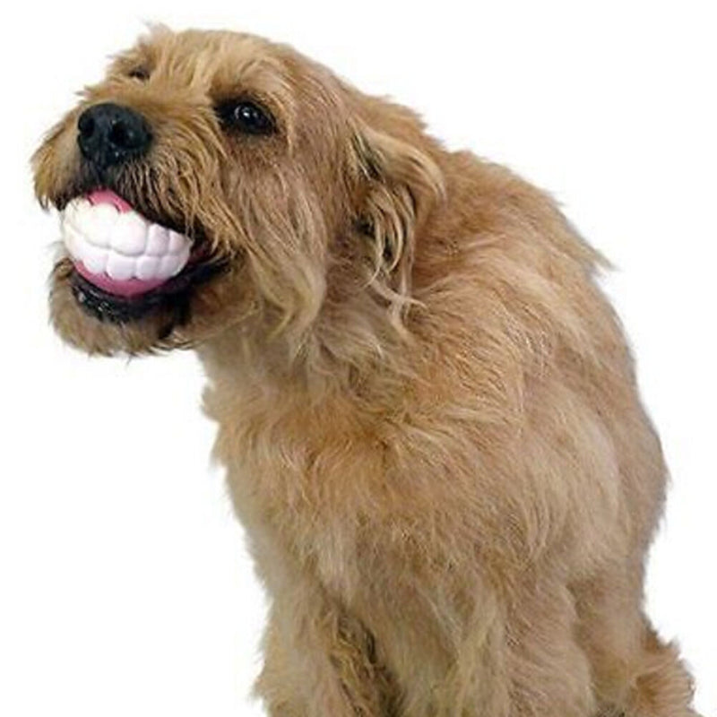 Bite Treat Smile Fetch Ball Toys doggie Teeth ball Fetch Funny Resista3Ce