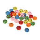 30Pcs Assorted Wood Buttons with Thread Decor 2 Holes for Scrapbooking Crafting