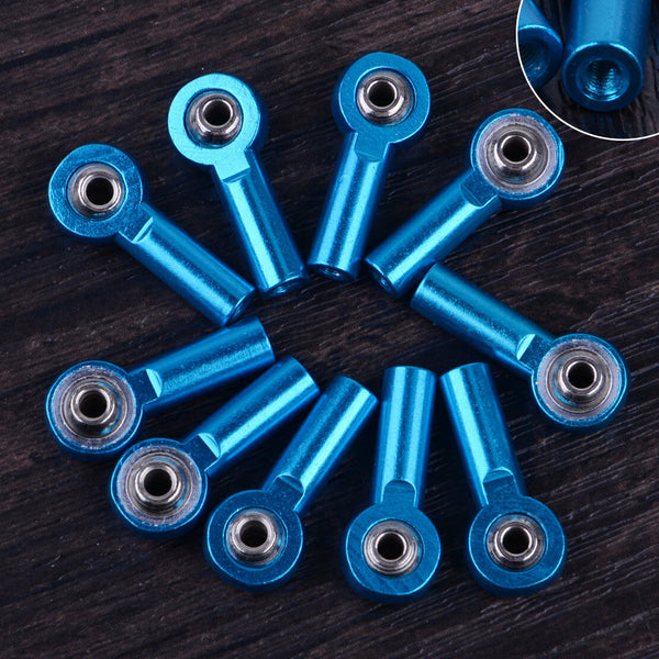 10pcs Blue M3 Link Rod End Ball Joints fit for 1/10 RC Truck Buggy Crawler Stud