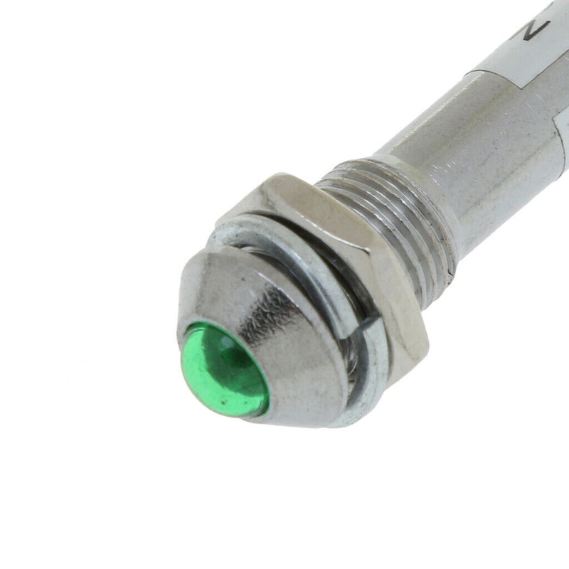 10pcs 8mm 24V Green LED Metal Indicator Light XD8-2