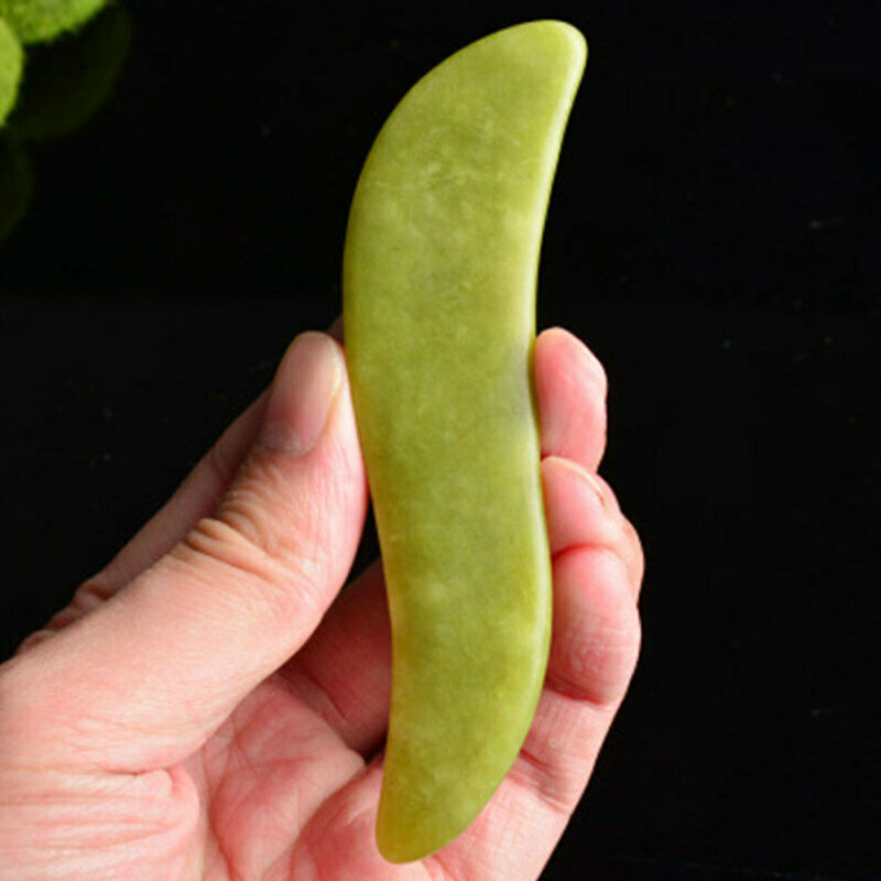Natural S Shape Gua Sha Jade Stone Guasha Board Facial Face Massage Therap RKZ