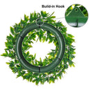 1X(Artificial Green Leaves Wreath,Artificial Boxwood Wreath Leaf Wreath For