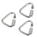 3pcs Stainless Steel Triangle Carabiners 12KN Climbing Arborist Rappelling