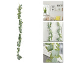 4X(Artificial Eucalyptus Garland Faux Silk Vine Handmade Leaves Greenery 1.A9N9)
