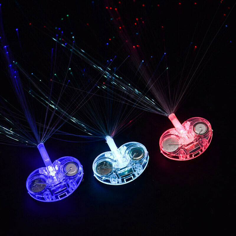 5PCS LED Shining Glow Hair Braid Flash Fiber Hairpin Clip Luminous Headba%!