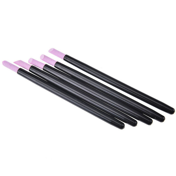 5pcs/lot nail art quartz scrubs stone cuticle remover stick pen polish .-J Gw