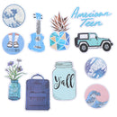 50Pcs Cartoon Blue Stickers DIY Suitcase Laptop Guitar Bicycle Car DecalsOZ