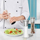 Salt and Pepper Grinder Set Of 3 Tall Salt and Pepper Shakers Stainless Ste