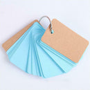 6Pcs/set Multicolor Kraft Paper Binder Ring Easy Flip Card Study Cards