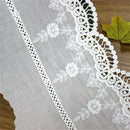1 Yard Cotton Embroidery Floral Lace Trim Ribbon 14cm-Wide Wedding Fabric Sewing