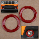 2X Red ABS Front Bumper Fog Light Ring Cover Trim Fit For Jeep Renegade 2019+