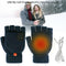 Winter USB Rechargeable Electric Heated Mitten Knitted Gloves Half Finger Cable