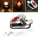 Motorcycle Rear Brake Taillight Red Chrome 12V Universal Cross Pattern
