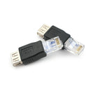 2PCS Ethernet RJ45 Male to USB Female Connector Converter Adapter OZ