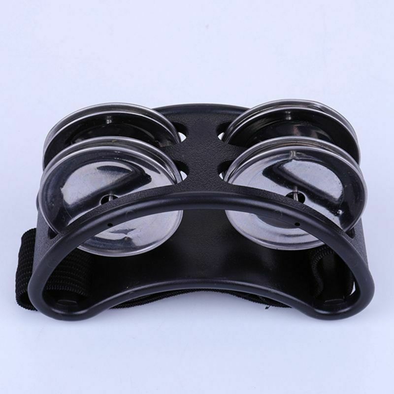 Foot Tambourine Percussion with Steel Jingles for Cajon & Guitar Players bl