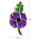 Purple British Kate Princess Poppy Flower Pin Brooch Remembrance Day Gift
