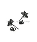 1 Pair Black Cool Stainless Steel Star Men's Earring Ear Stud Eardrop Gift 13mm