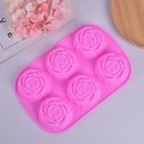 1PC Silicone Cake Mold 6-Cavity Rose Moulds Chocolate Kitchen Cake Cupcake Mol%!