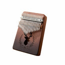 17 Key Gradient Deer Kalimba Mahogany Thumb Piano for Beginner Kid (Coffee) A