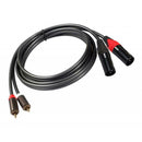 2x Audio 5 Foot 2 XLR Male to 2 Male Patch Cable XLRF to Dual RCA Audio Cord