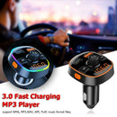 QC3.0 USB Fast Car Charger Adapter BT 5.0 FM Transmitter Hands-free MP3 Player