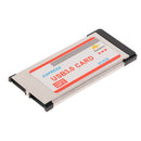 Express Card ExpressCard 34 54mm to 2 Ports Hidden Inside USB 3.0 Adapter