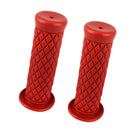 2 Pair Motorbike Motorcycle Handlebar Handle Bar Grips Red and Dark Grey -