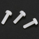100 Pcs M3x10mm Threaded Rod White Nylon Phillips Head Screws Bolts Z3H6