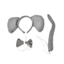 Elephant Animal Set Zoo Farm Jungle Safari Headband Ears Bow Tail Fancy Dress Z